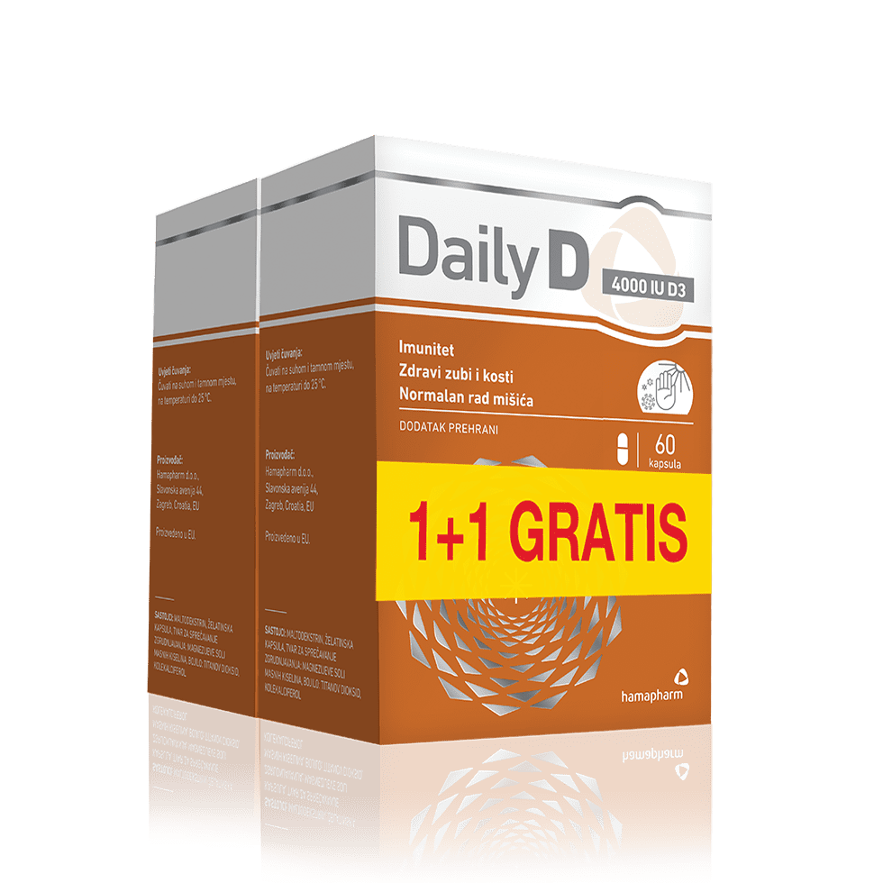 Hamapharm Daily D 4000 IU 60 kapsula 1+1 GRATIS
