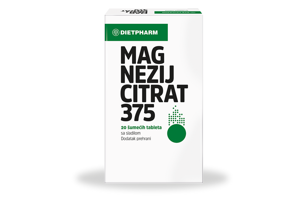 Dietpharm Magnezij Citrat 375 20 šumećih tableta