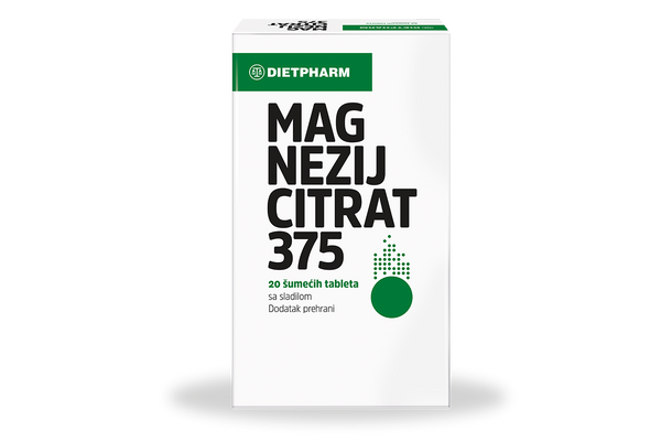 Dietpharm Magnezij Citrat 375 20 šumećih tableta
