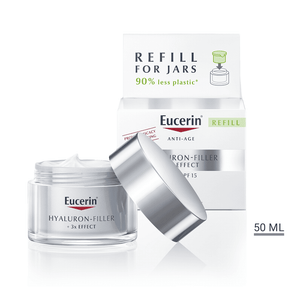 Eucerin Hyaluron-Filler Refill dnevna krema za suhu kožu s SPF15 i UVA zaštitom 50 ml