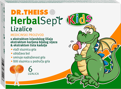 Dr. Theiss Herbalsept Kids grlo Lizalice, 6 komada
