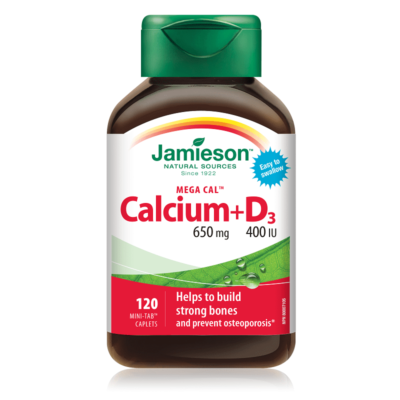 Jamieson Kalcij 650 mg i Vitamin D3 400 IU, 120 tableta