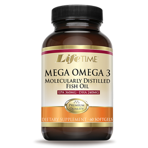 LIFETIME  Mega Omega 3 Fish Oil 1200 mg, 60 kapsula