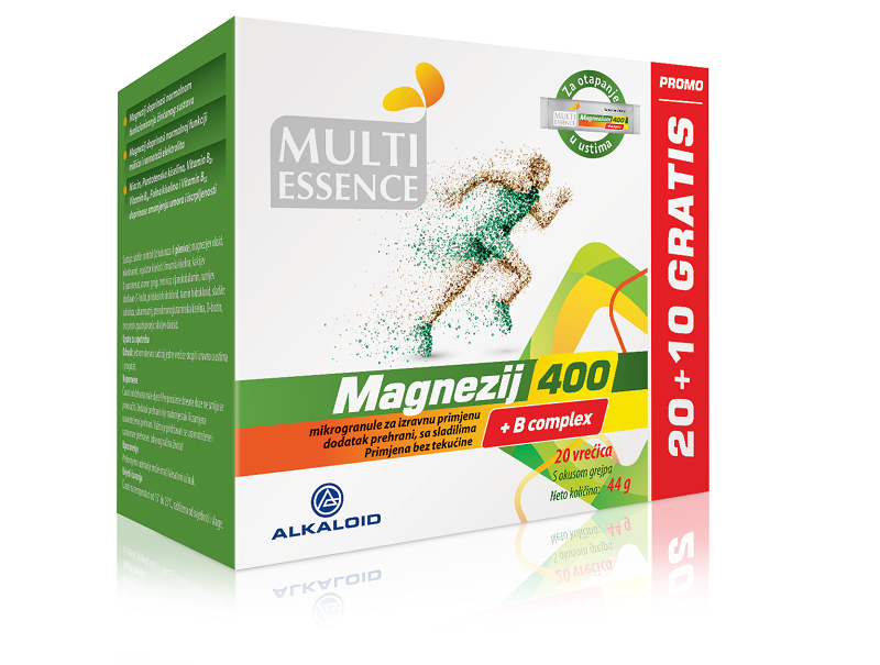 Alkaloid Multi Essence Magnezij 400+B complex 20 vrećica + 10 GRATIS