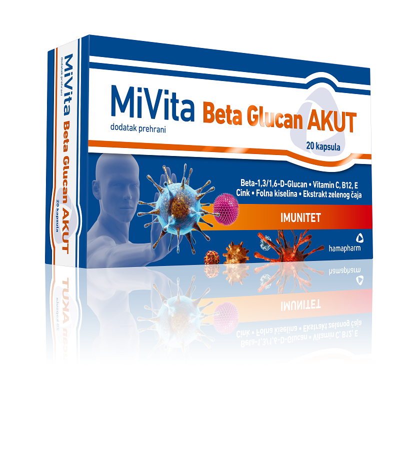Hamapharm MiVita Beta Glukan AKUT, 20 kapsula