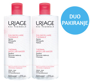 Uriage Micelarna voda za čišćenje osjetljive kože sklone crvenilu DUO 500ml