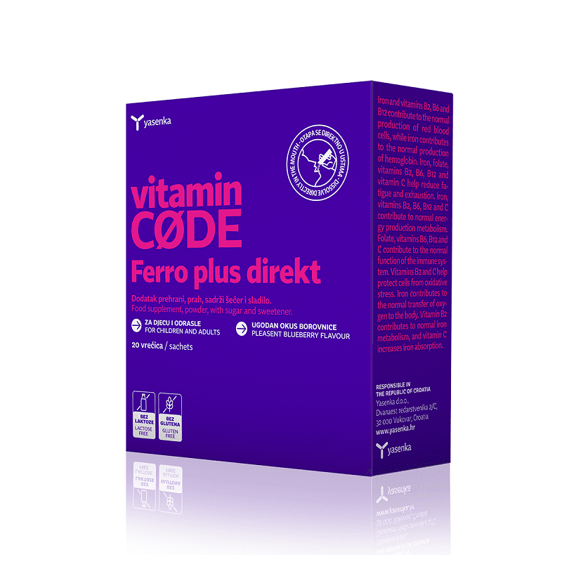 Yasenka Vitamine CODE Ferro plus direkt 20 vrećica