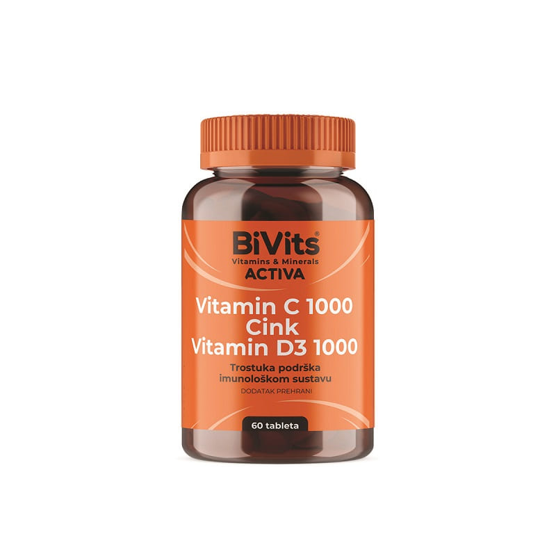 BiVits Vitamin C 1000, Cink i Vitamin D3 60 tableta