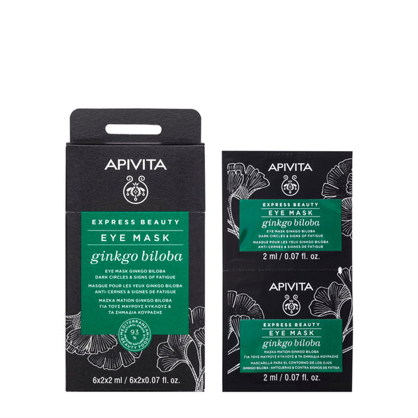 Apivita Express Beauty maska za oči s ginko bilobom protiv tamnih podočnjaka 2x2ml