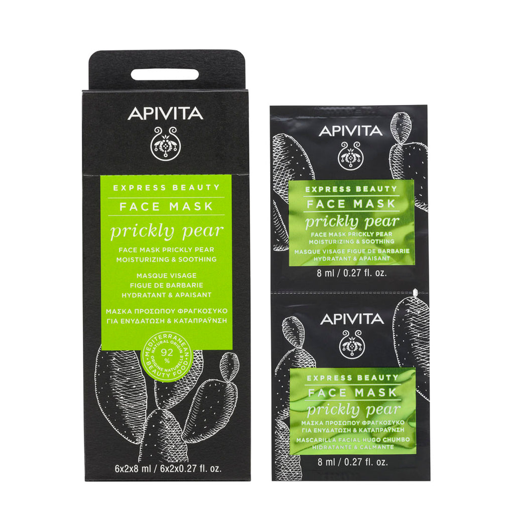 Apivita Express Beauty hidratantna i umirujuća maska s kaktusom 2x8ml