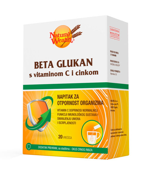 Natural Wealth Beta Glukan s vitaminom C i cinkom 20 vrećica