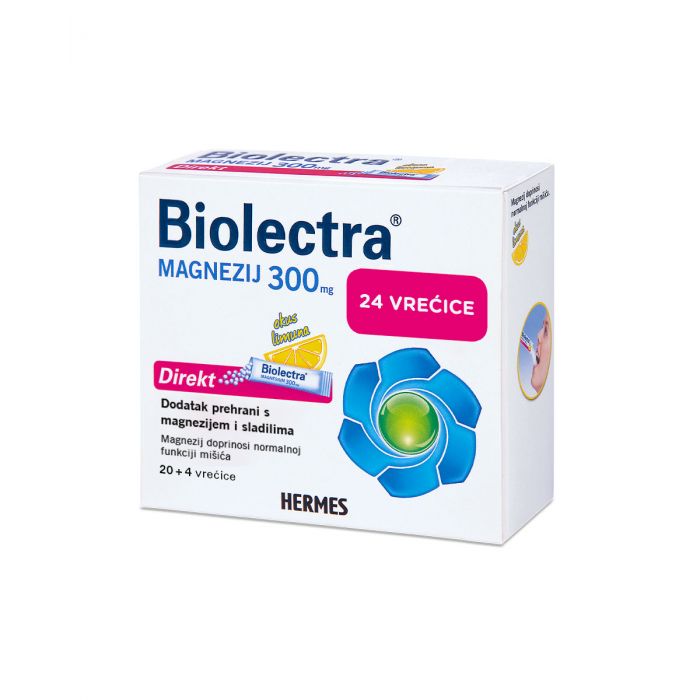 Biolectra Magnezij 300 direkt-okus limuna 24 vrećice