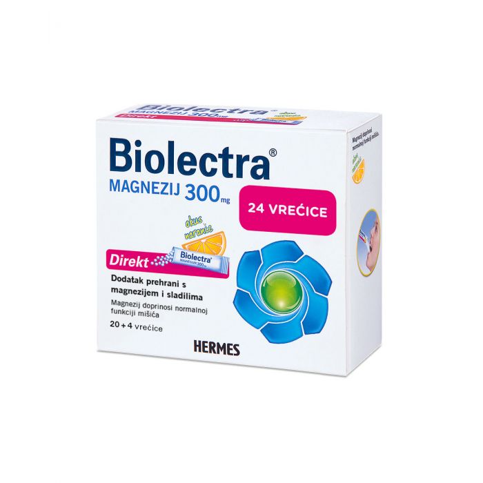 Biolectra Magnezij 300 direkt-okus naranče 24 vrećice