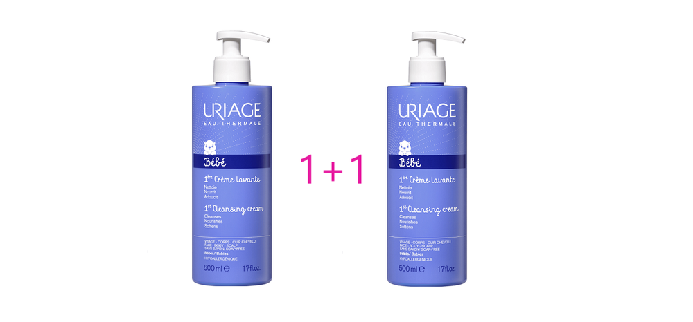 Uriage 1er Bebe CREME LAVANTE pjenušava emulzija za pranje 500 ml 1+1 GRATIS