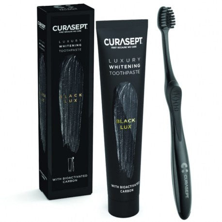 Curasept Black Luxury zubna pasta za izbjeljivanje 75 ml + četkica