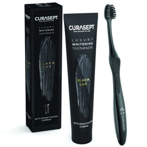 Curasept Black Luxury zubna pasta za izbjeljivanje 75 ml + četkica