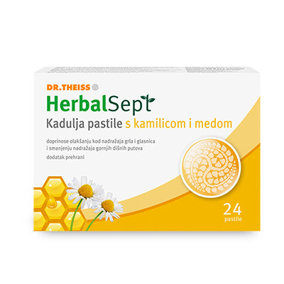 Dr. Theiss HerbalSept Kadulja pastile s kamilicom i medom, 24 pastile