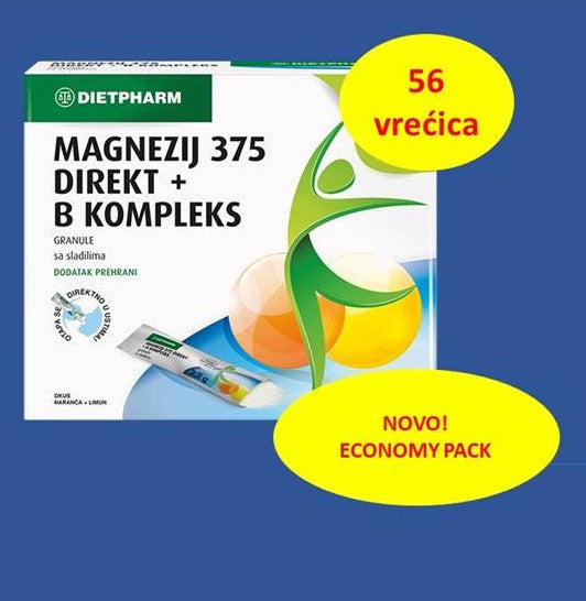 Dietpharm Magnezij 375 Direkt + B kompleks granule 56 vrećica
