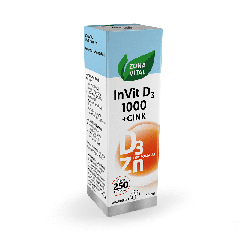 Zona Vital InVit D3 1000 + cink oralni sprej 30 ml