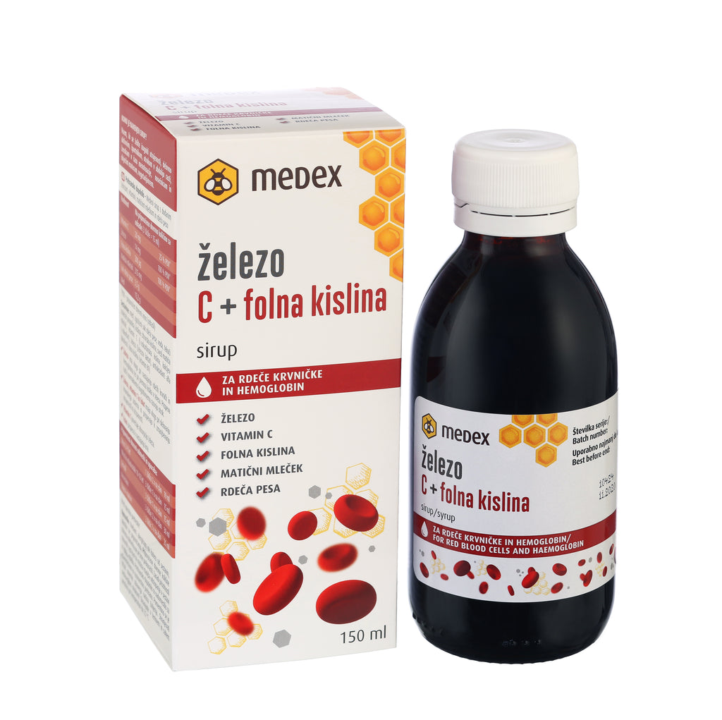 Medex sirup željezo s vitaminom C i folnom kiselinom 150 ml