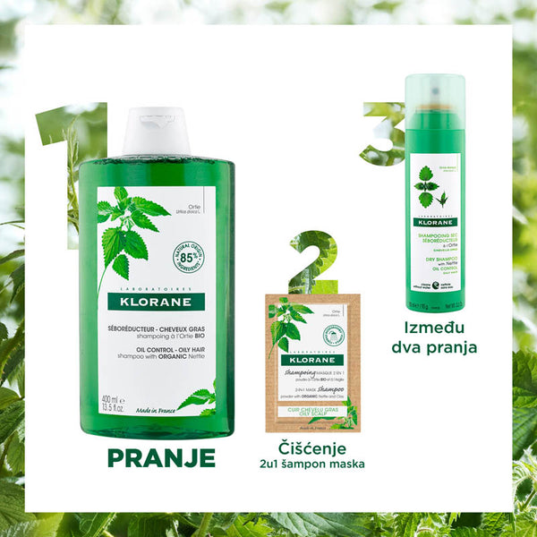 Klorane šampon s organskom koprivom 400 ml