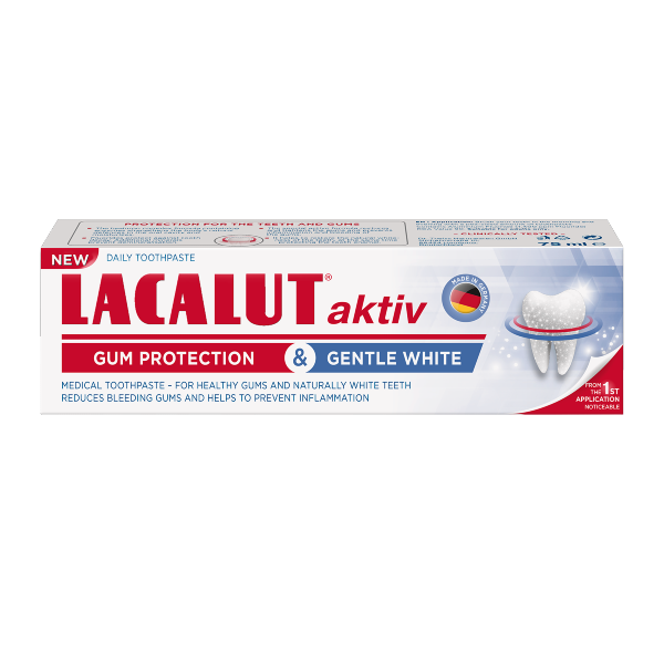 Lacalut zubna pasta Aktiv & gentle white, 75 ml