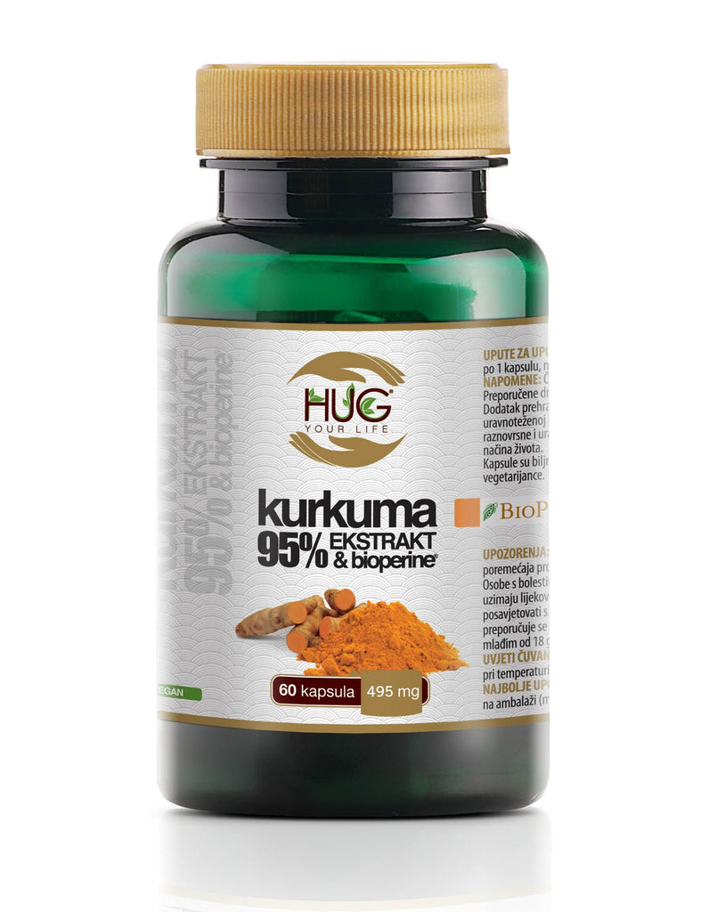 Hug Your Life Kurkuma 95% ekstrakt & BioPerine, 60 kapsula