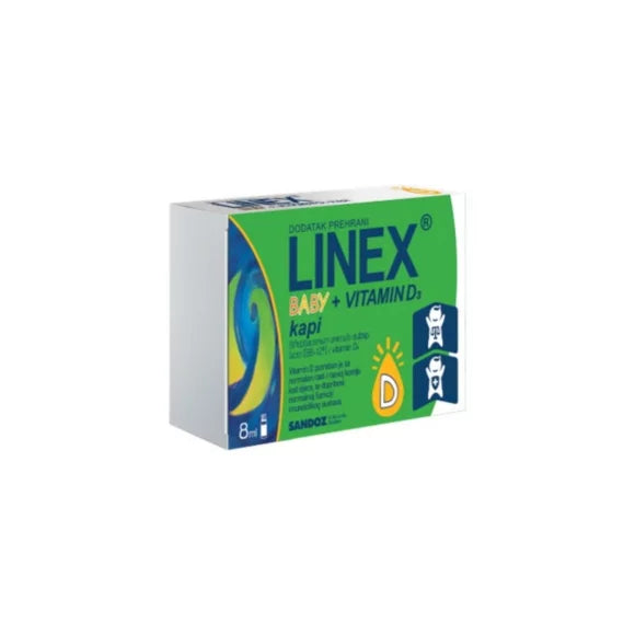 Linex Baby + Vitamin D3 kapi 8 ml