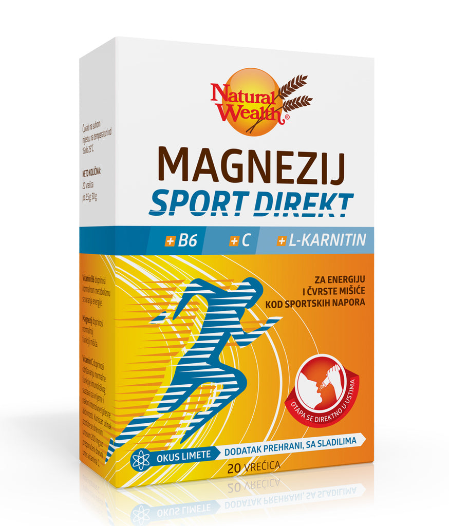 Natural Wealth Magnezij Sport Direkt +B6+C+L-karnitin 20 vrećica