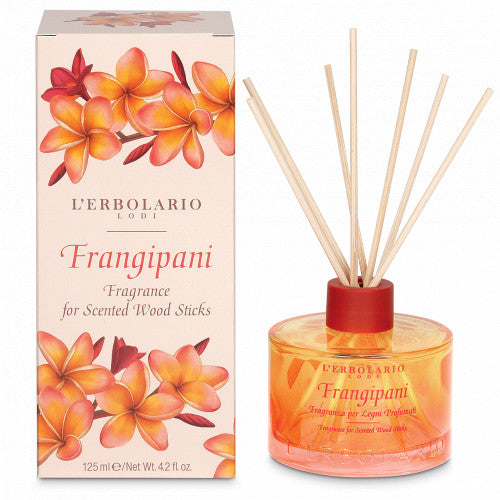 L'Erbolario Frangipani miris za prostor s drvenim štapićima 125 ml