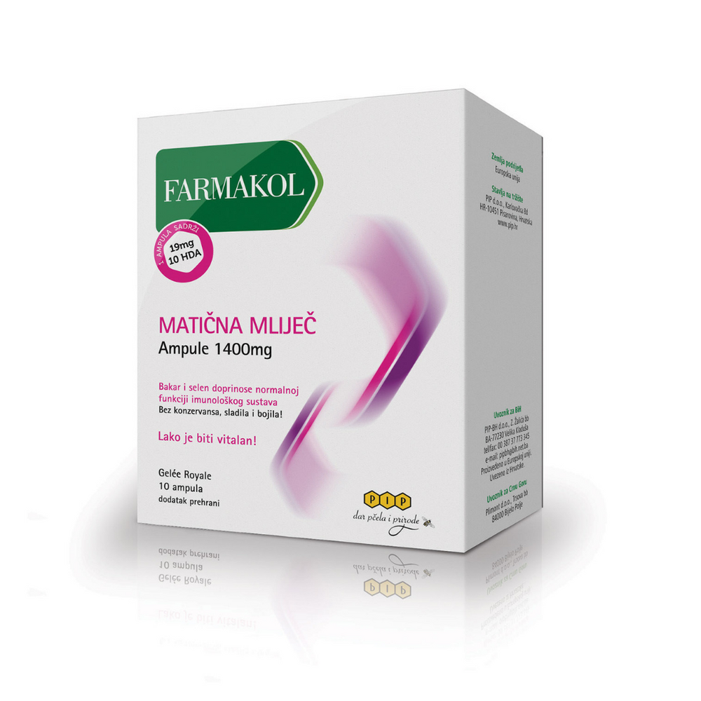 PIP Farmakol Matična mliječ - ampule 1400 mg 10 komada