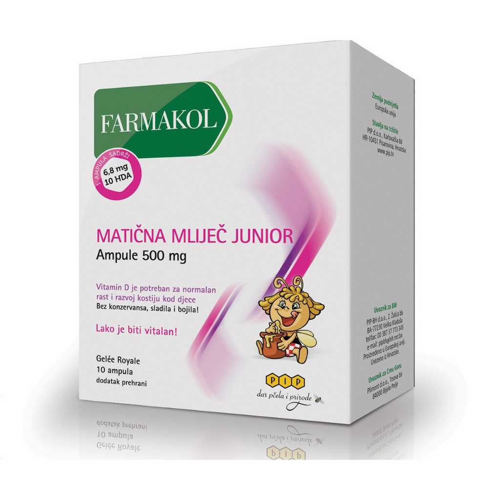 PIP Farmakol Matična mliječ Junior - ampule 500 mg 10 komada