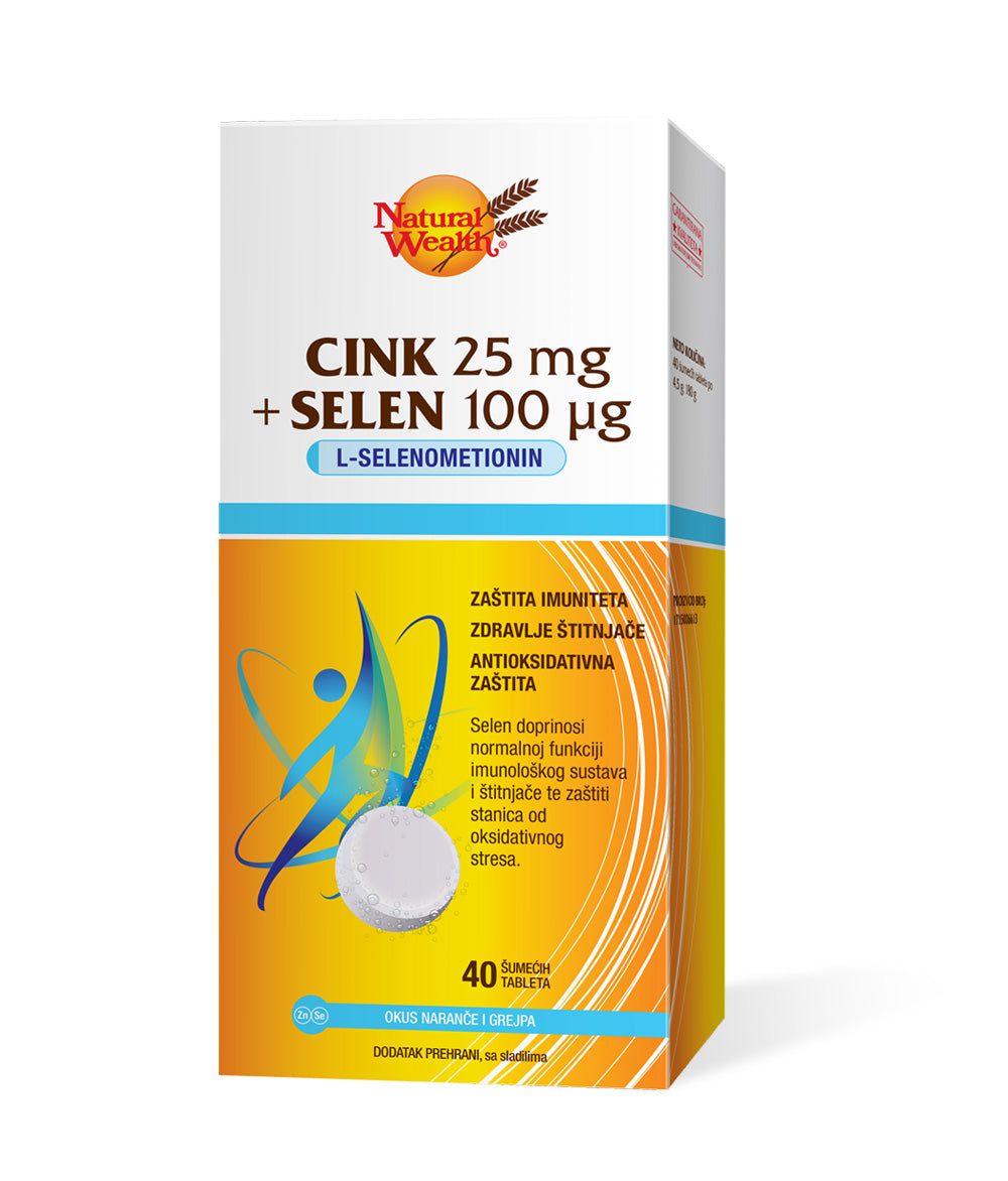 Natural Wealth Cink 25mg + Selen 100µg 40 šumećih tableta