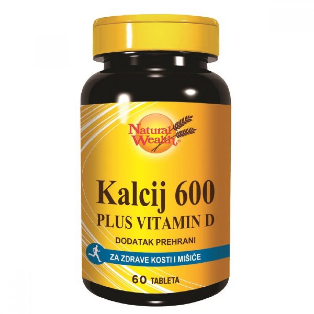 Natural Wealth Kalcij 600 + Vitamin D tablete 60 kom