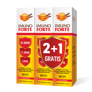Natural Wealth Imuno Forte 20 šumećih tableta 2+1 GRATIS