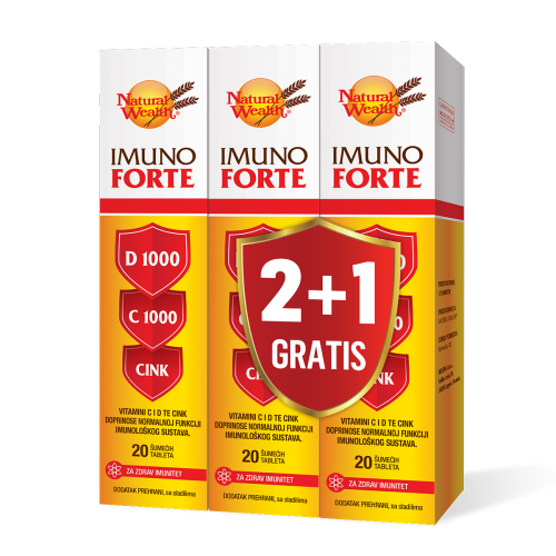 Natural Wealth Imuno Forte 20 šumećih tableta 2+1 GRATIS