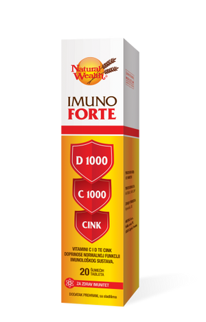 Natural Wealth IMUNO FORTE D 1000 C 1000 Cink 20 šumećih tableta