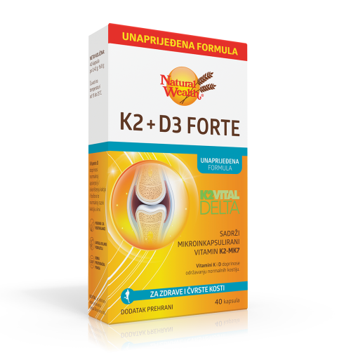 Natural Wealth K2 + D3 Forte 40 kapsula