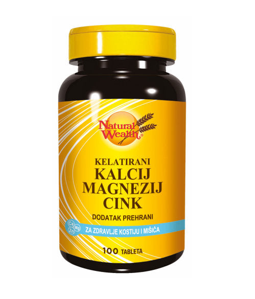 Natural Wealth Kelatirani Kalcij Magnezij Cink 100 tableta