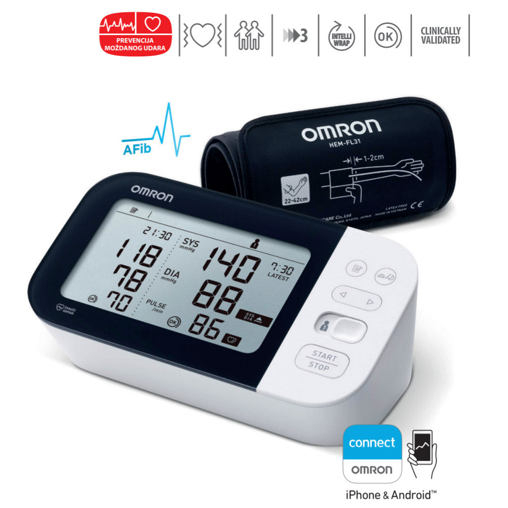 Omron M7 Intelli IT tlakomjer sa smartphone aplikacijom i pametnom manžetom
