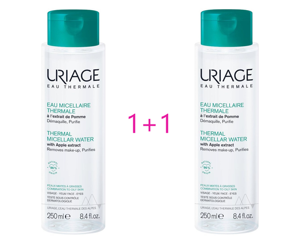 Uriage Micelarna voda za čišćenje mješovite/masne kože 250 ml 1+1 GRATIS