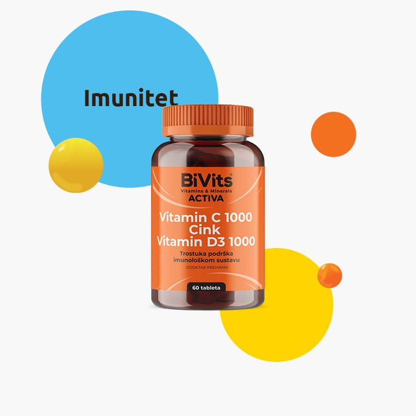 BiVits Vitamin C 1000, Cink i Vitamin D3 60 tableta