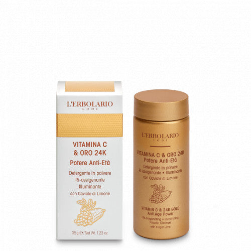 L'Erbolario Vitamina C & Oro 24K čistač za lice u prahu 35 g