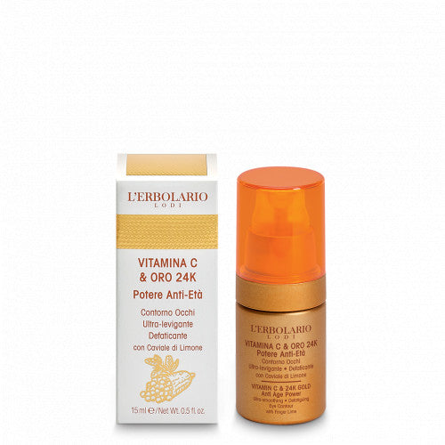 L'Erbolario Vitamina C & Oro 24K krema za područje oko očiju 15 ml